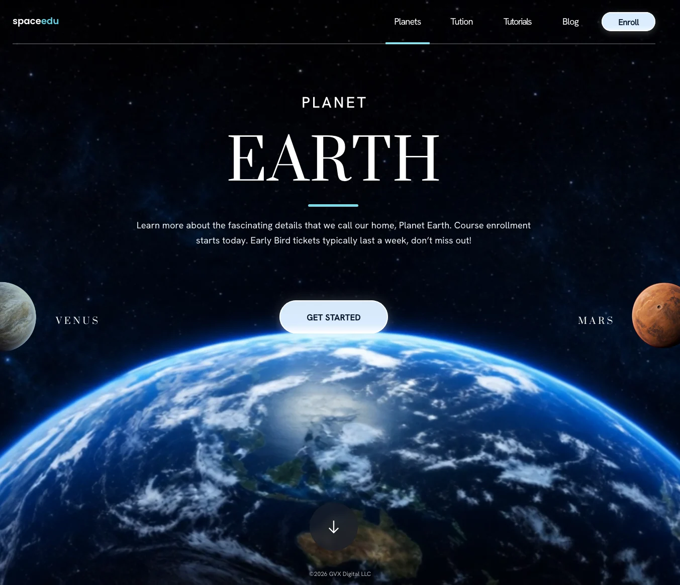 SpaceEdu website preview